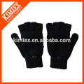 Fashion acrylic knitted fingerless gloves with flap